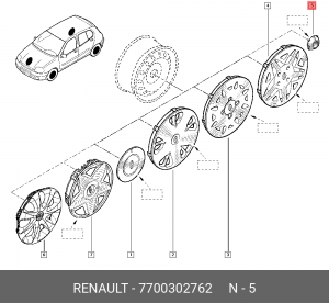 Крышка защитная ступицы колеса 7700302762 RENAULT