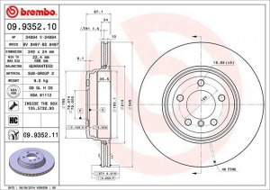 Тормозной диск 09.9352.10 BREMBO