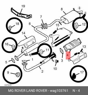 Катализатор WAG103761 MG ROVER LAND ROVER