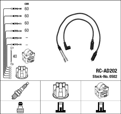 Ккомплект проводов зажигания RCAD202 NGK NTK