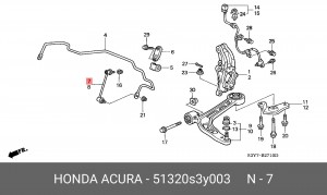 Тяга / стойка, стабилизатор 51320S3Y003 HONDA