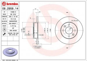 Тормозной диск 08.2958.14 BREMBO