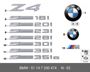 Эмблема 51 14 7 200 474 BMW