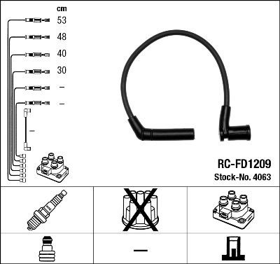 Ккомплект проводов зажигания 4063 NGK NTK
