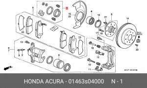 Ремкомплект, тормозной суппорт 01463S04000 HONDA