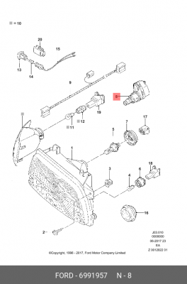 Регулировочный элемент, регулировка угла наклона фар 6 991 957 FORD