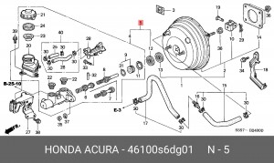 Главный тормозной цилиндр 46100S6DG01 HONDA