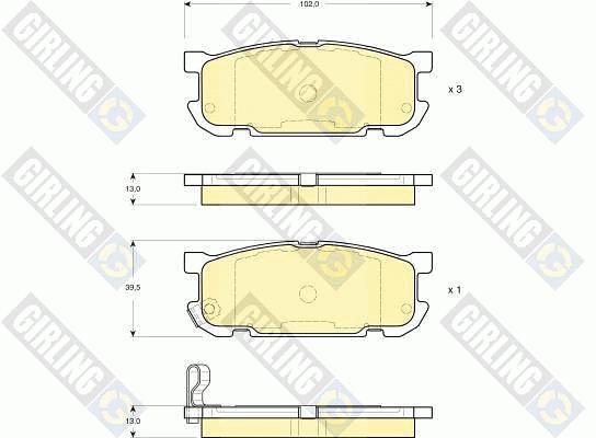 Комплект тормозных колодок, диско 6133039 GIRLING