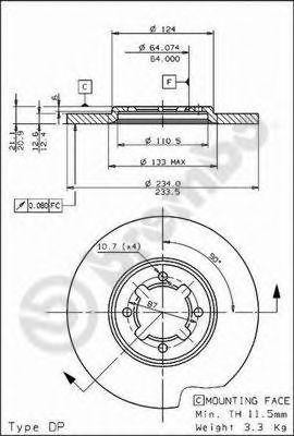 Тормозной диск 08.6740.10 BREMBO