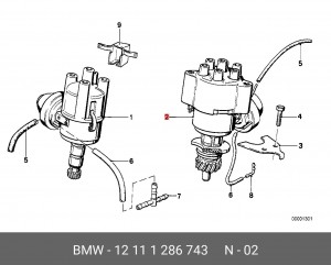 Распределитель зажигания 12 11 1 286 743 BMW