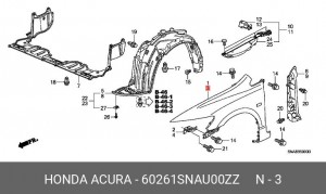 Крыло переднее 60261SNAU00ZZ HONDA