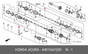 Шарнирный комплект, приводной вал 44010ST7J50 HONDA