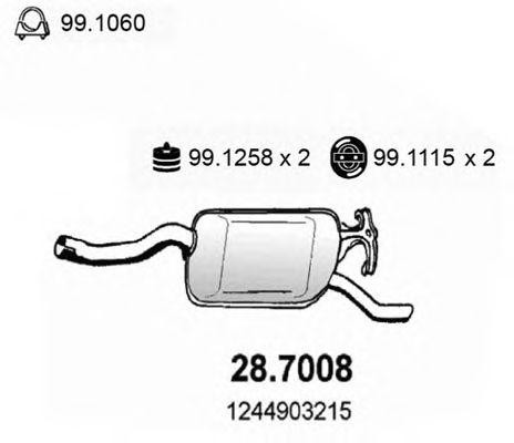 Глушитель выхлопных газов конечный 287008 ASSO