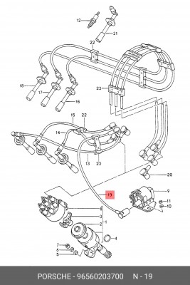 Ккомплект проводов зажигания 96560203700 PORSCHE