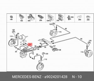 Трубка тормозная A 902 420 14 28 MERCEDES BENZ
