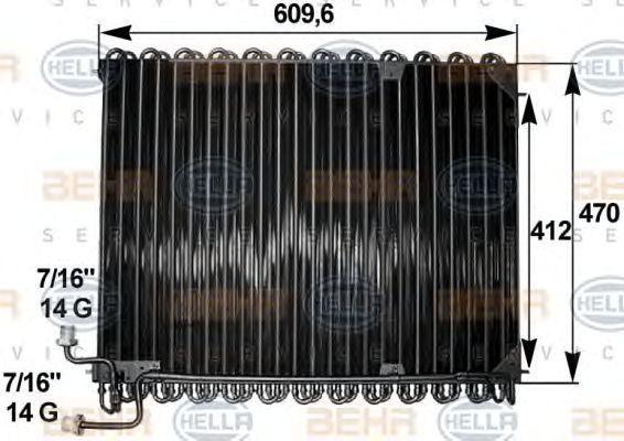 Конденсатор, кондиционер; Конденсатор, кондиционер 8FC351300151 HELLA