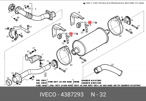 Буфер, глушитель 4387293 IVECO