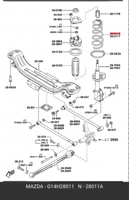 Пружина подвески G14H28011 MAZDA