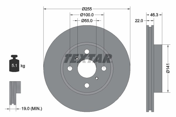 Тормозной диск 92156100 TEXTAR