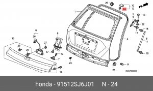 Клипса крепежная 91512SJ6J01 HONDA