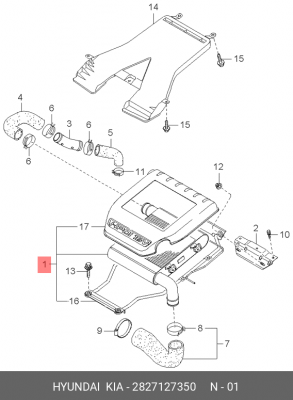 Интеркулер 2827127350 HYUNDAI KIA