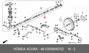 Главный тормозной цилиндр 46100SM4G52 HONDA