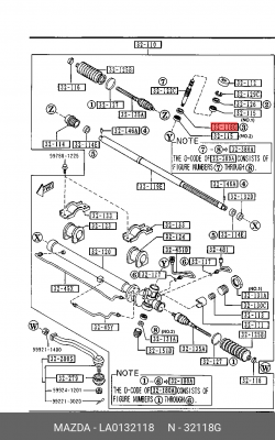 Уплотняющее кольцо LA0132118 MAZDA
