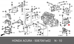 Опора коробки передач 50870TL1E02 HONDA