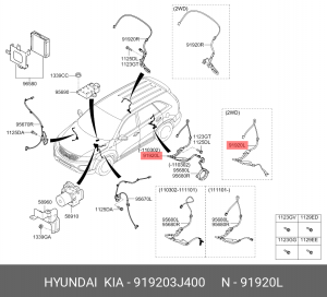 Датчик ABS 919203J400 HYUNDAI KIA