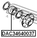 Подшипник ступицы колеса DAC34640037 FEBEST