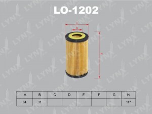Фильтр масляный двигателя LO-1202 LYNXAUTO
