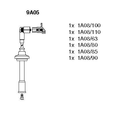 Ккомплект проводов зажигания 9A05 BREMI