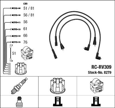 Ккомплект проводов зажигания 8279 NGK NTK