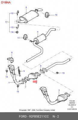Катализатор 92FB-5E211-CC FORD