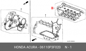 Прокладки блока цилиндров (комплект) 06110P3F020 HONDA