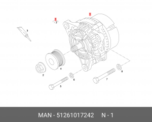 Генератор 51261017242 MAN