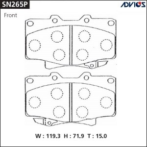 Колодки тормозные дисковые SN265P ADVICS