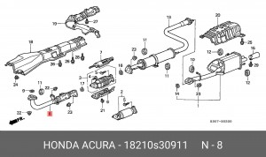 Труба системы выпуска ОГ 18210S30911 HONDA