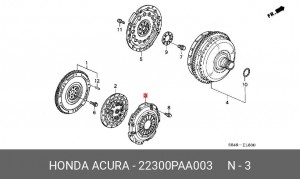 Нажимной диск сцепления 22300PAA003 HONDA