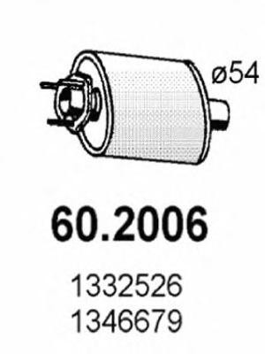 Предглушитель выхлопных газов 602006 ASSO