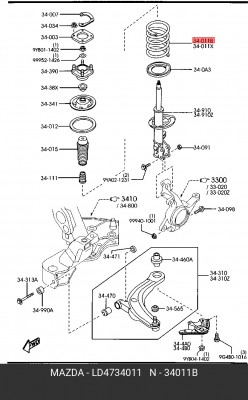 Пружина ходовой части LD47-34-011 MAZDA