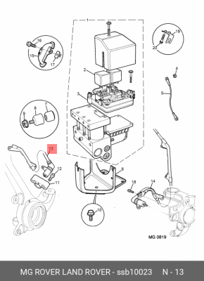 Датчик, частота вращения колеса SSB10023 MG ROVER LAND ROVER