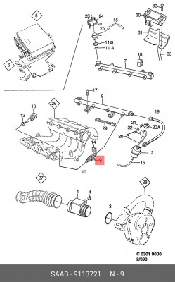 Клапанная форсунка 9113721 SAAB