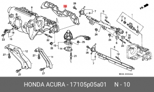 Прокладка, впускной коллектор 17105P05A01 HONDA