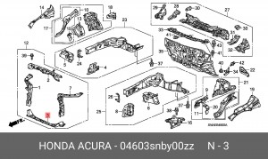 Балка крепления радиатора 04603SNBY00ZZ HONDA
