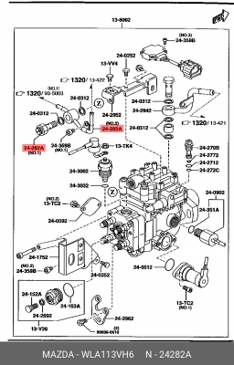 Патрубок, WLA113VH6 MAZDA