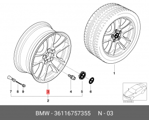 Диск колеса 36 11 6 757 355 BMW