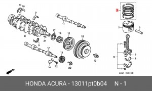 Кольца поршневые (комплект) 13011PT0B04 HONDA