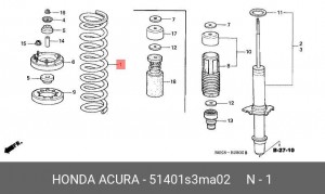 Пружина подвески 51401S3MA02 HONDA