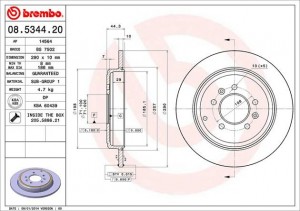 Тормозной диск 08.5344.20 BREMBO